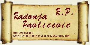 Radonja Pavličević vizit kartica